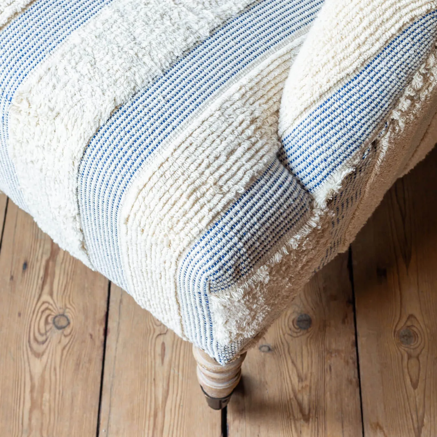 Graham & Green Avree Misty Blue and White Striped Armchair
