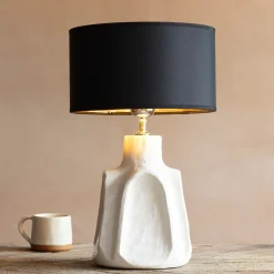 Graham & Green Axl Cream Ceramic Table Lamp
