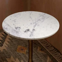 Graham & Green Ayla Marble and Bronze Side Table