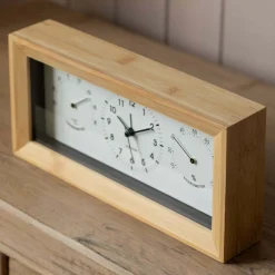 Graham & Green Bamboo Thermometer & Hygrometer Alarm Clock