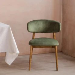 Graham & Green Beaufort Moss Green Velvet Dining Chair