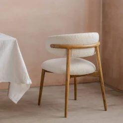 Graham & Green Beaufort White Boucle Dining Chair