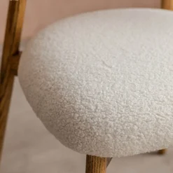 Graham & Green Beaufort White Boucle Dining Chair