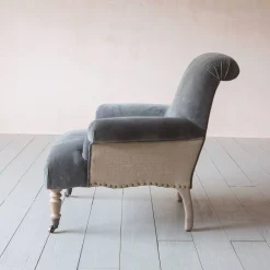 Graham & Green Bella Grey Velvet Armchair