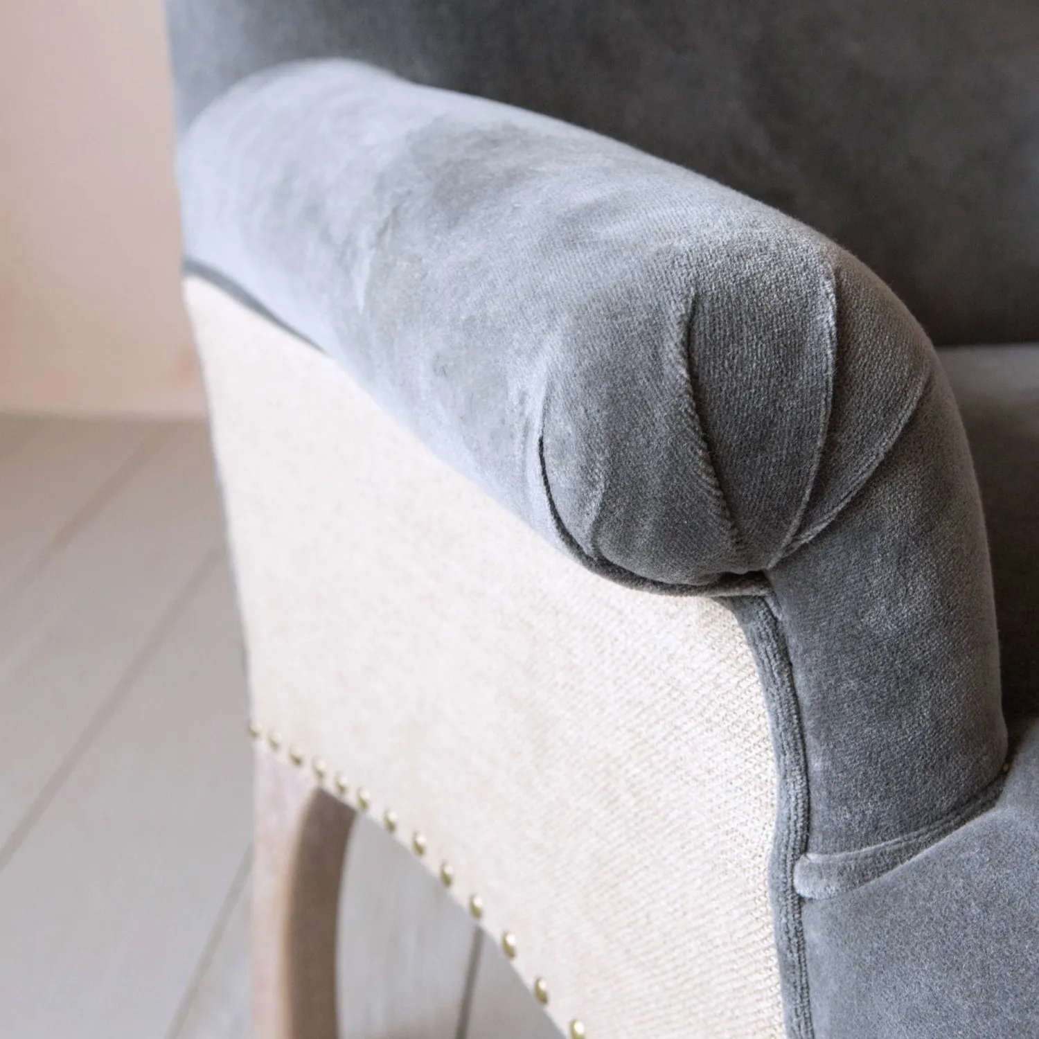 Graham & Green Bella Grey Velvet Armchair