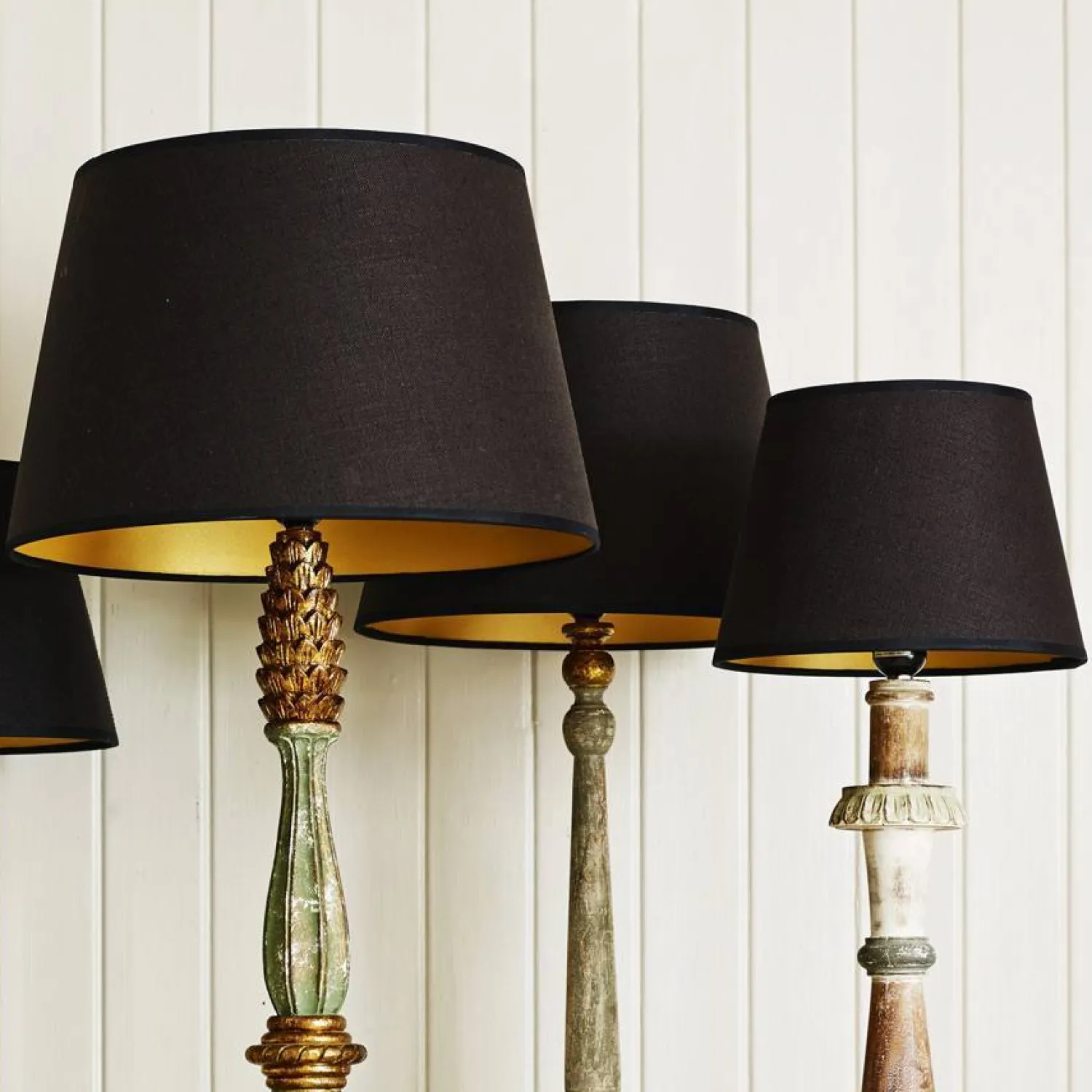 Graham & Green Black And Gold Retro Lamp Shades