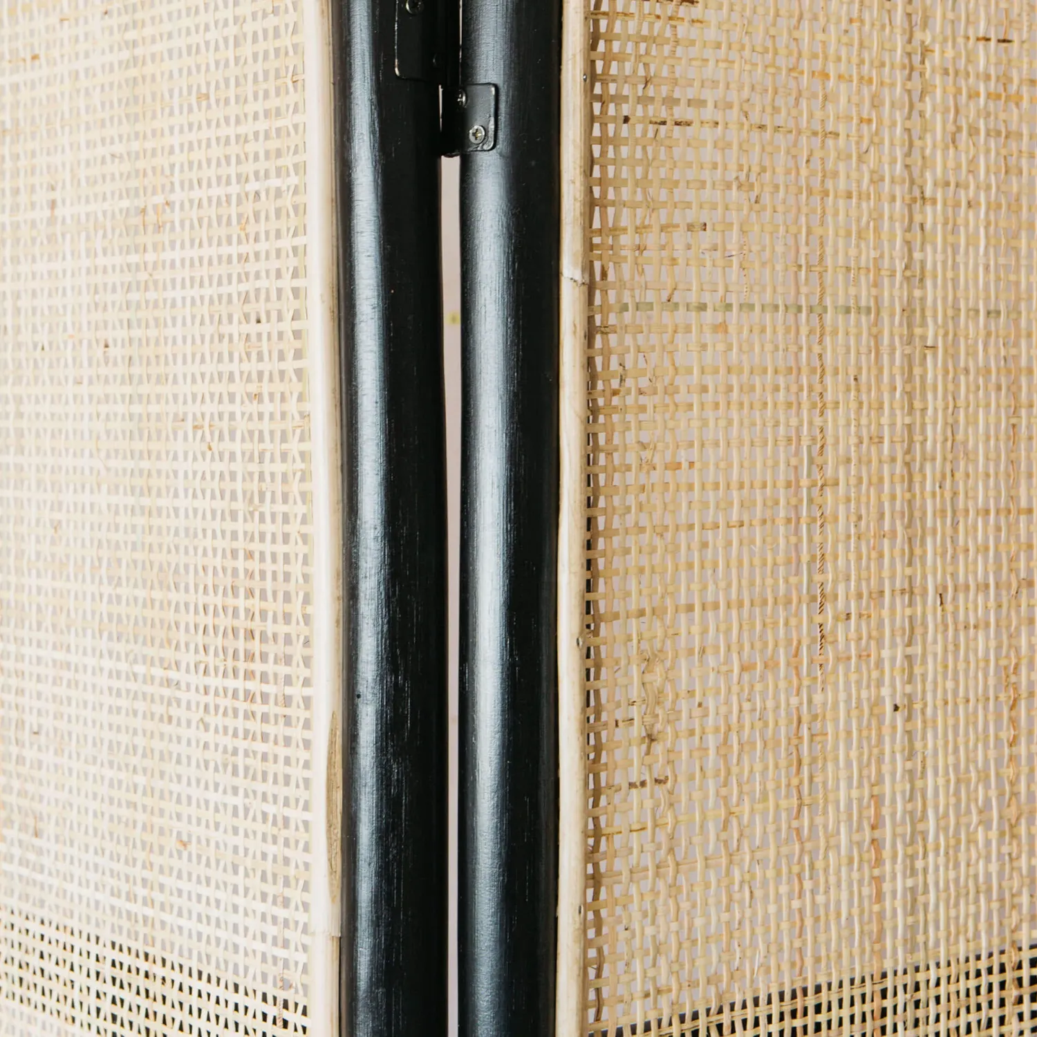 Graham & Green Black and Natural Rattan Screen