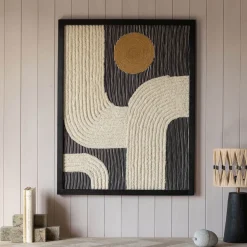 Graham & Green Black and White Abstract Jute Wall Art