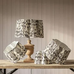 Graham & Green Black and White Ikat Flower Empire Lamp Shades