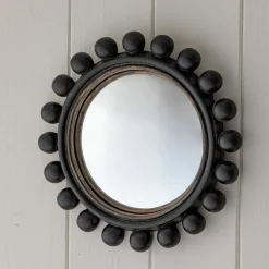Graham & Green Black Bobble Convex Wall Mirror