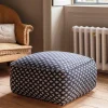 Graham & Green Black Ikat Pouffe