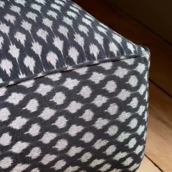 Graham & Green Black Ikat Pouffe