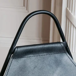 Graham & Green Black Leather Log Holder
