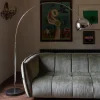Graham & Green Black Marble and Chrome Floor Lamp