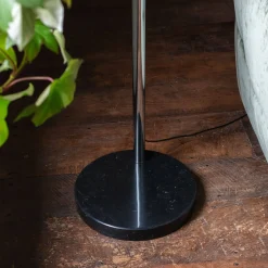 Graham & Green Black Marble and Chrome Floor Lamp
