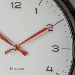 Graham & Green Black with Red Hands Factory Wall Clock