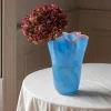 Graham & Green Blue and Peach Ruffle Vase - Large