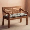 Graham & Green Blue Candy Stripe Bench Seat Pad