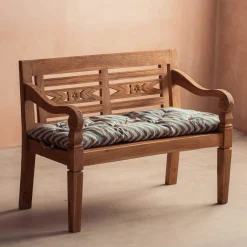 Graham & Green Blue Candy Stripe Bench Seat Pad