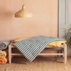 Graham & Green Blue Candy Stripe Small Seat Mat
