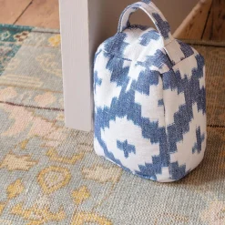 Graham & Green Blue Ikat Door Stopper