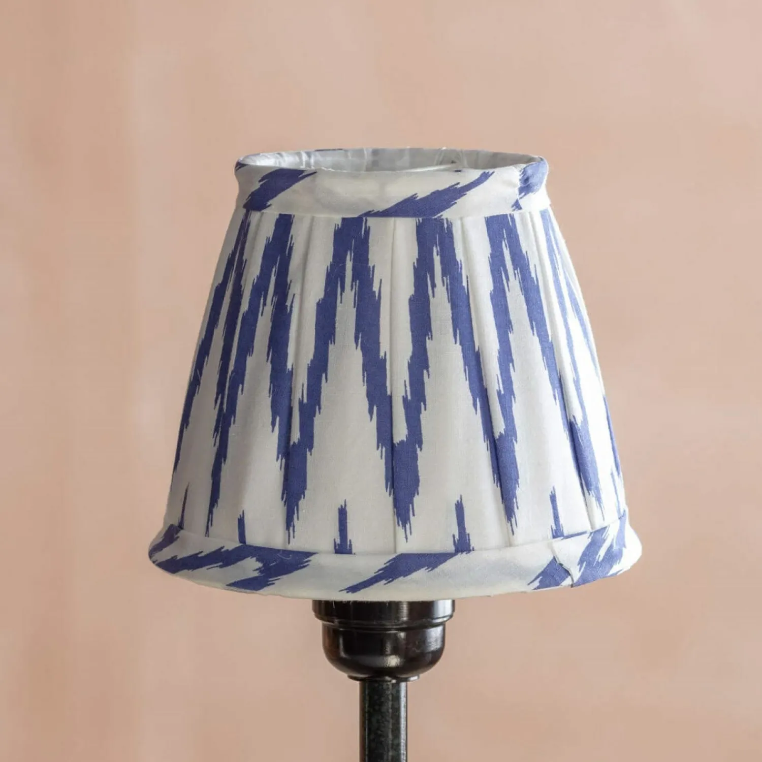 Graham & Green Blue Ikat Pleated Lamp Shade