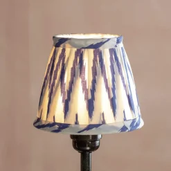 Graham & Green Blue Ikat Pleated Lamp Shade