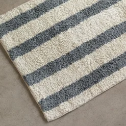 Graham & Green Blue Striped Tufted Bath Mat
