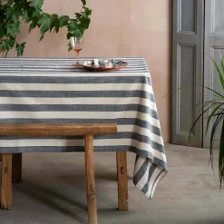 Graham & Green Blue Wide Stripe Table Cloths