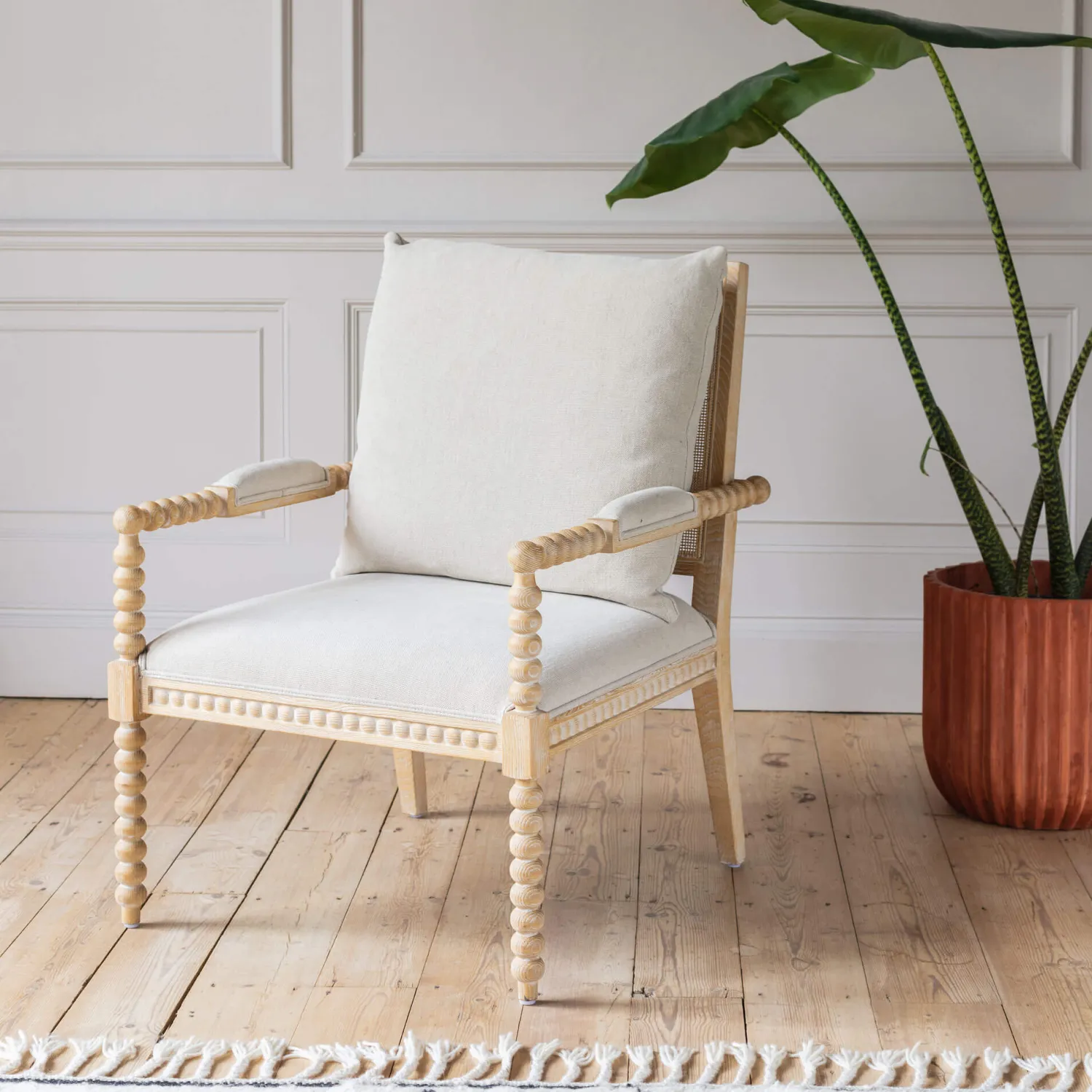 Graham & Green Bobbin Natural Linen and Ash Armchair