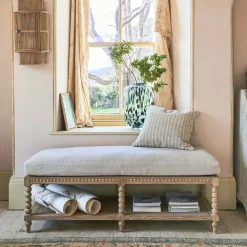 Graham & Green Bobbin Natural Linen and Ash Bench