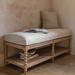 Graham & Green Bobbin Natural Linen and Ash Bench