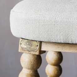 Graham & Green Bobbin Natural Linen Bar Stool