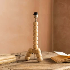 Graham & Green Bobbin Tripod Natural Wooden Table Lamp