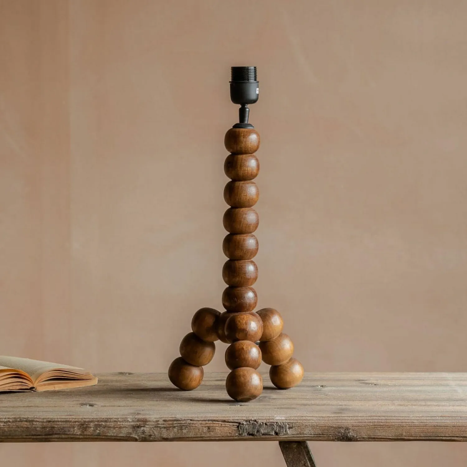 Graham & Green Bobbin Tripod Wood Table Lamp