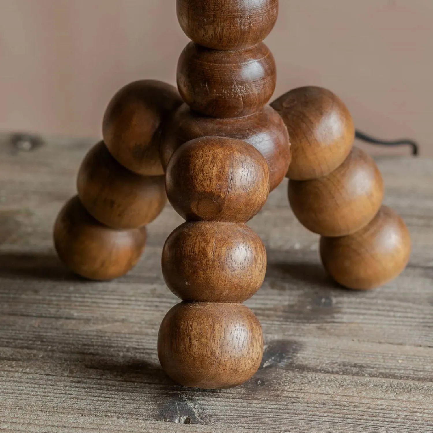 Graham & Green Bobbin Tripod Wood Table Lamp