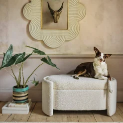 Graham & Green Bouclé Storage Ottoman