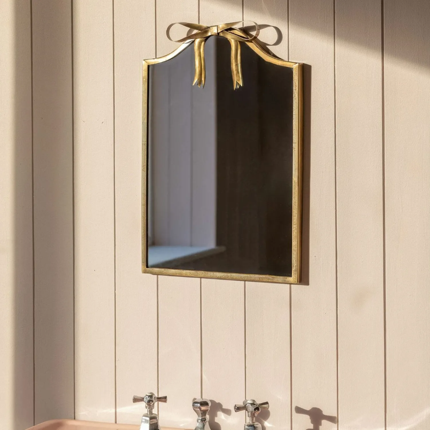 Graham & Green Bow Antique Brass Wall Mirror