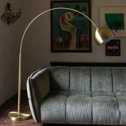 Graham & Green Brass Arched Floor Lamp