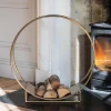 Graham & Green Brass Circle Log Holder