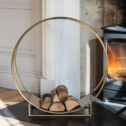 Graham & Green Brass Circle Log Holder
