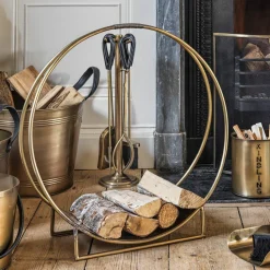 Graham & Green Brass Circle Log Holder