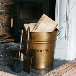 Graham & Green Brass Kindling Bucket