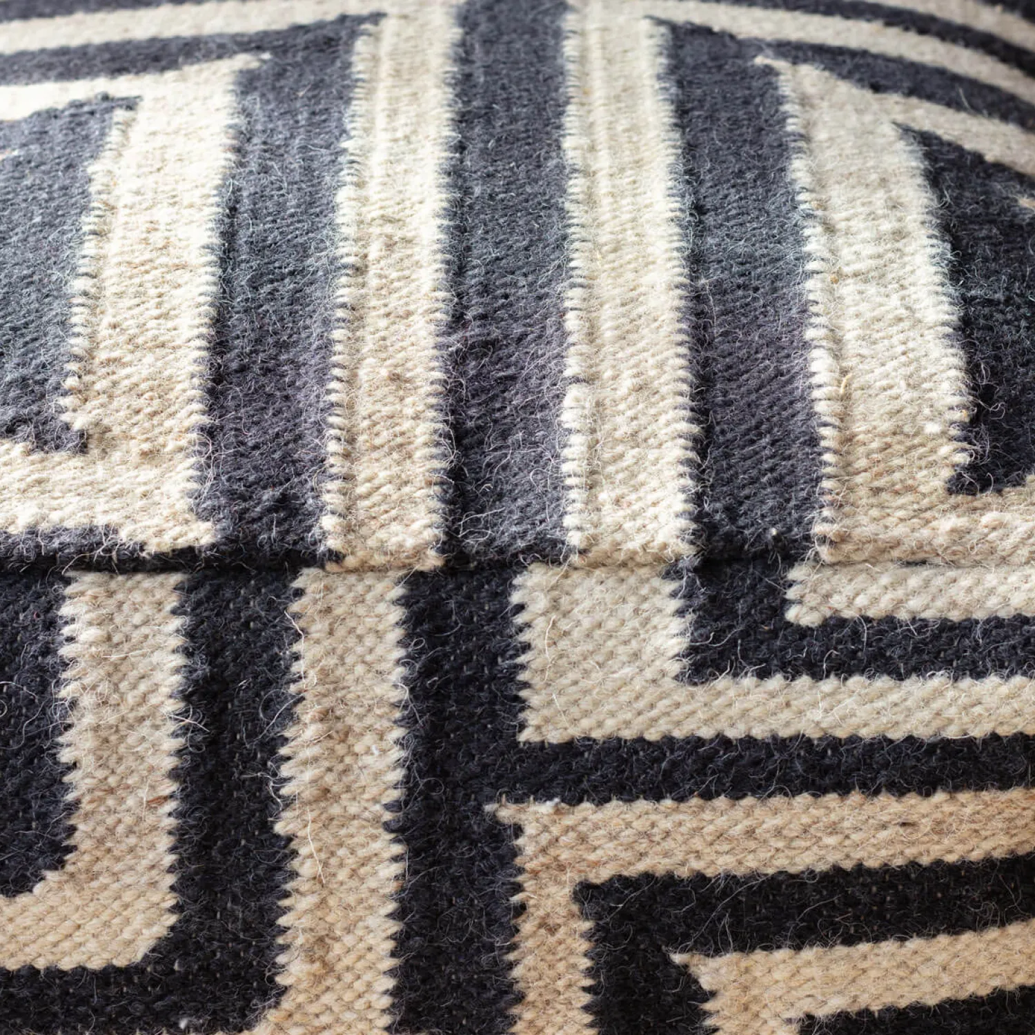 Graham & Green Bridget Monochrome Pouffe