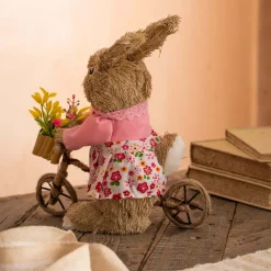Graham & Green Bristle Bunny on a Bike Decoration