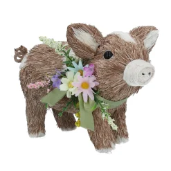 Graham & Green Bristle Flower Pig Decoration