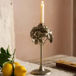 Graham & Green Bronze Floral Candle Holder