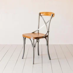 Graham & Green Brook Antique Zinc and Leather Chair