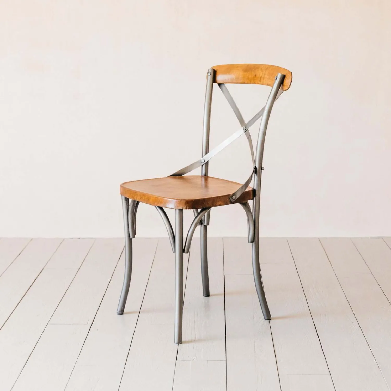 Graham & Green Brook Antique Zinc and Leather Chair