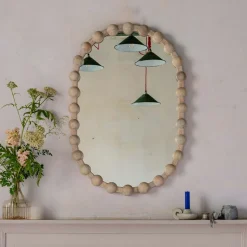 Graham & Green Brooklyn Natural Wooden Oval Mirror